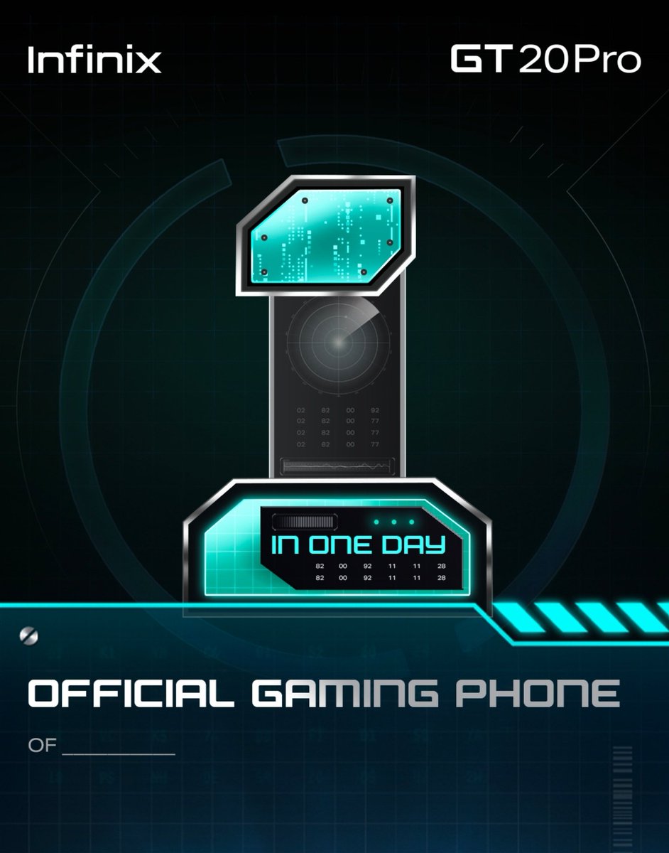 Get ready to level up your gaming experience! Just one more day until the epic launch of the #InfinixGT20Pro, the ultimate gaming champion. Join the hype and #OutplayTheRest with the official gaming phone. It's time to #GameOnWithGT! 🎮🚀