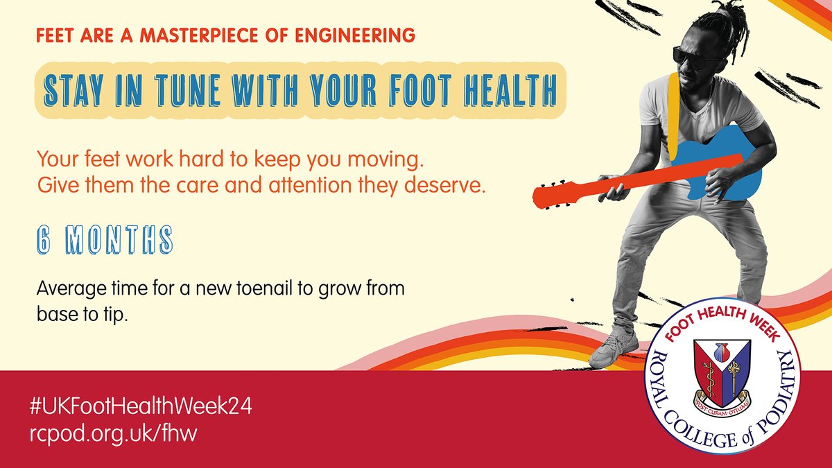 Toenails take on average six months to grow from bottom to top? Your feet are amazing, podiatrists help keep them that way. #UKFootHealthWeek24