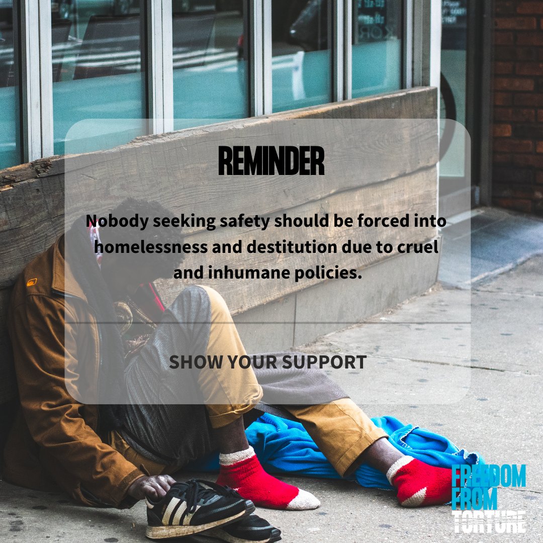 Being granted asylum should be a feeling of relief. But increasing numbers of survivors of torture face homelessness. Our Welfare Team are working hard to support survivors to find safe housing and access emergency relief. Donate to support survivors to feel safe. Link in bio.