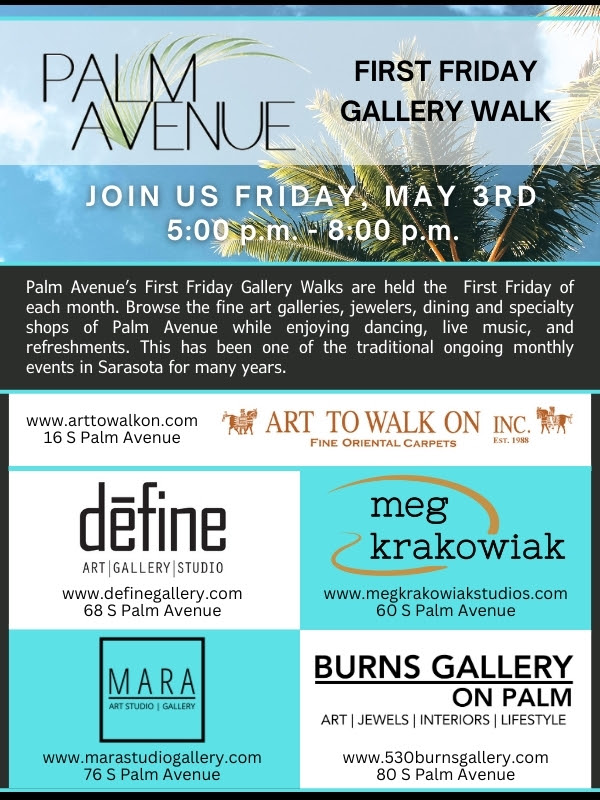 #PalmAvenue #GalleryWalk #SarasotaArts #LocalArt #CreativeCommunity