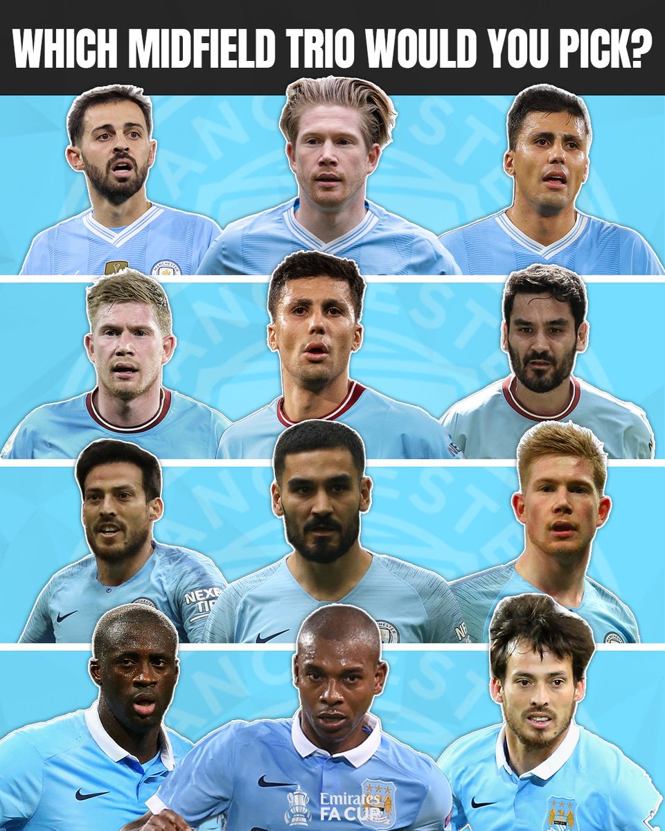 Four ICONIC sets of @ManCity midfield trios, but which are you picking? 👀