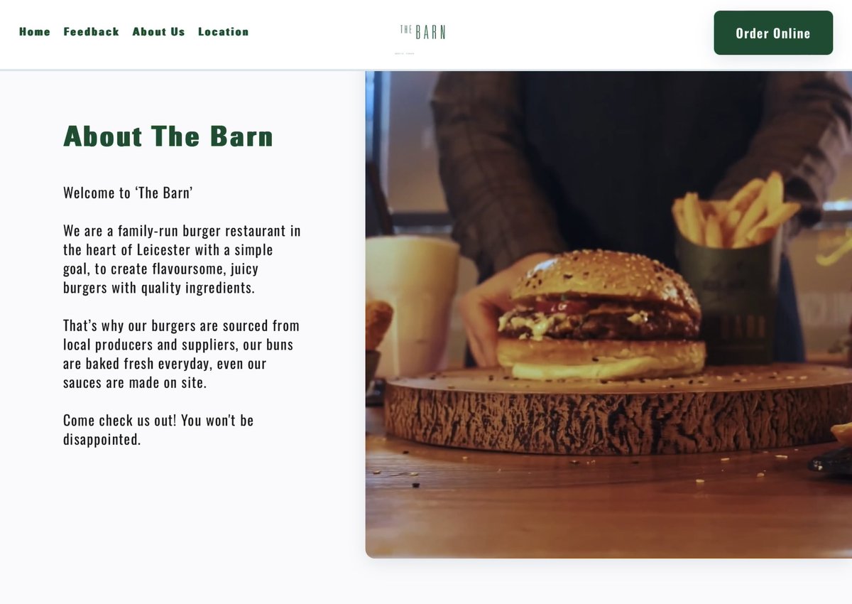 It’s me! 😯😂 Only just found out I appear on The Barn’s website! 🧑‍💻 Fortunate to be to able to promote some of the most delicious food #Leicester has to offer 😋 Wonderful staff too! 😄 Highly recommend 🍔🍟💚 thebarnburger.com #actorslife #takeaway #model #website