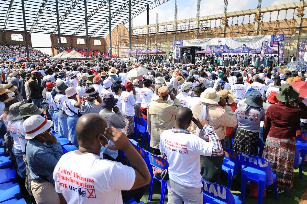 UAT2023's tweet photo. The Presidents of UAT Lesotho and UAT South Africa have arrived at the UAT Manifesto Rally underway in Heidelberg.

Izwe Lethu!

#VoteUAT2024 
#LetsGetItRight
#mayibuye

@SABCNews @NewsroomAfrica1 @ioln @KayaON959 @eNCA @Powerfm987 @motswedingfm @ThobelaFMYaka @ligwalagwalaFM https://t.co/5SjW5LCMXf
