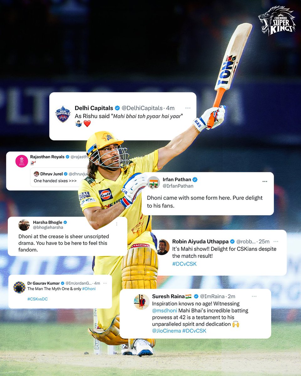 MS Dhoni Is Emotions 💛
In #T20WorldCup2024 We Need MS Dhoni on Indian Team💙as a Finisher

@SenderLabs
#CSKvSRH
#csk 
#DhanyavadaModiji #AskModiUncle #StopWW3 Hardik Mamata Banerjee KL Rahul West Bengal Bengaluru 10k Beef Bengalis
#DulquerSalmaan
#GTvsRCB
$DOG
#cryptocurrencies