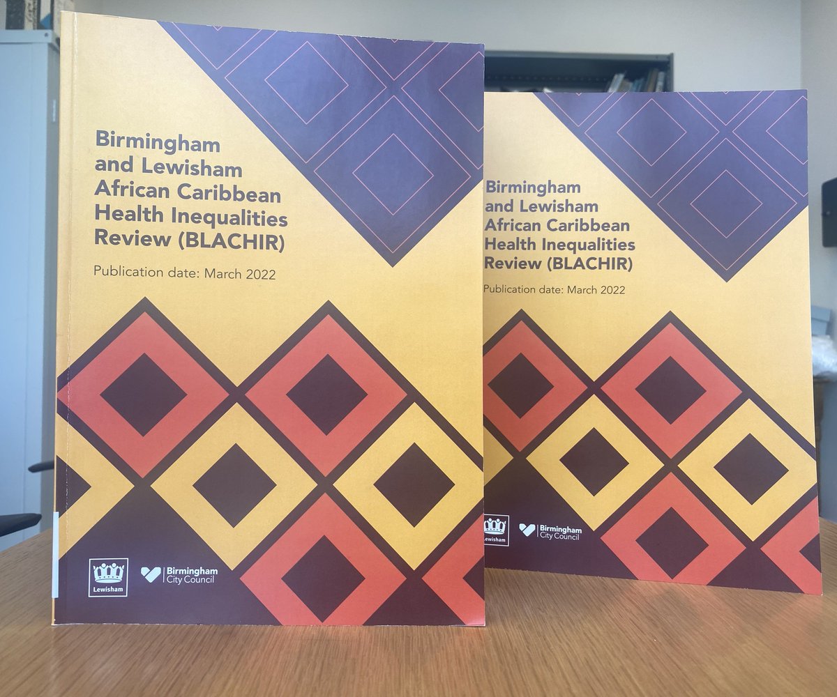 #SundayShowcase. This week it’s the Birmingham and Lewisham African Caribbean Health Inequalities Review (BLACHIR) - a collaboration between both councils. Reference - LF 21.85 @LibraryofBham @LewishamCouncil