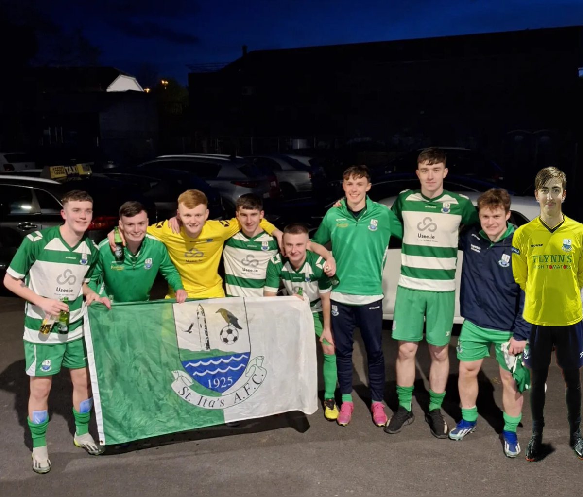 🟢⚪️ "You Won't Win Anything With Kids" 🟢⚪️

Callum Martin - 19
Brian Stenson - 17
Robbie Nowlan - 19
Nico O'Mahony - 19
Ciaran Lyons - 21
Darragh Fitzgerald - 17
Conor Moore - 18
Bobby Pender - 19
James Weller - 19

Up The Saints 💚🤍

<a href="/LSLLeague/">Leinster Senior League</a> 
<a href="/AlQuinn2015/">LSL Live Update’s</a>