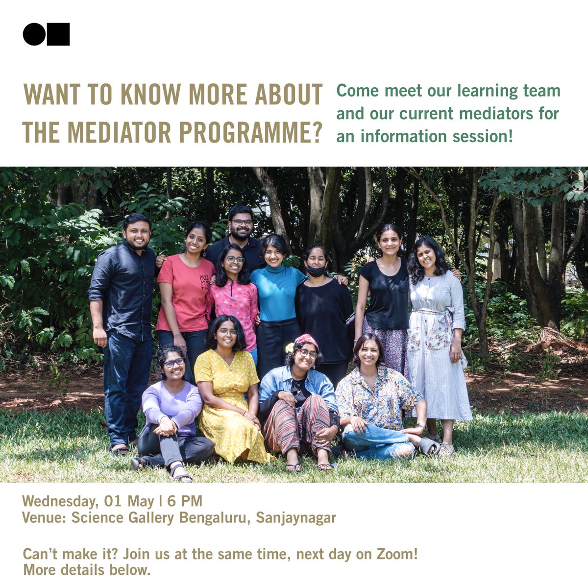 Considering applying for the Mediator Programmes for Science in the City, our next exhibition-season? Confused about how to apply or what the programme entails? Join us in-person at Science Gallery Bengaluru this Wednesday with all your questions! RSVP carbon.scigalleryblr.org/programmes?p=t…