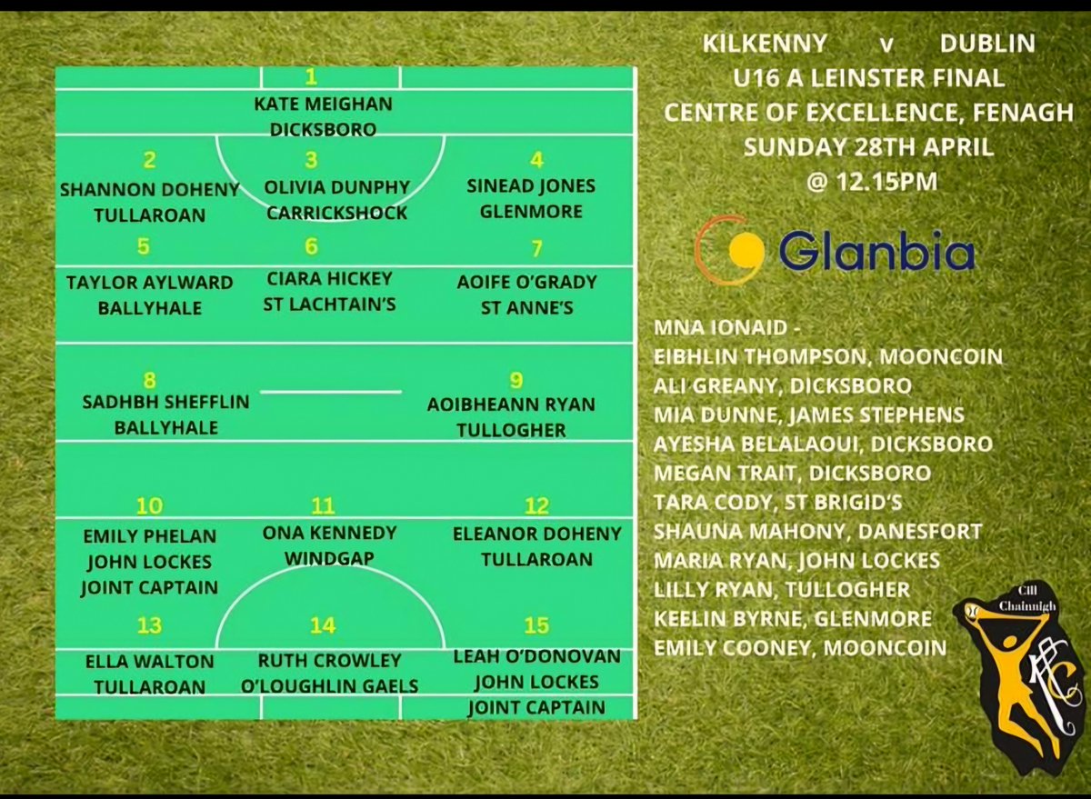 Best of luck to two of the Shamrocks girls Sadhbh Shefflin and Taylor Aylward today in the Leinster Final against Dublin. ☘️☘️