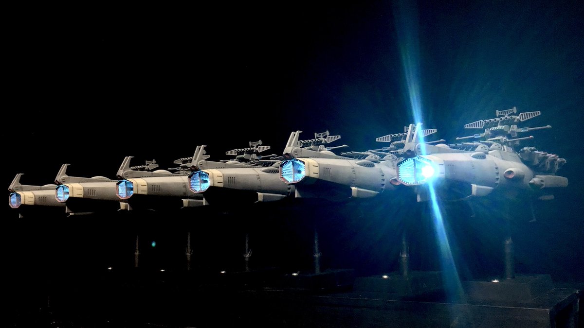 #今月作ったプラモ晒そうぜ
3年放置してた旧キットの宇宙空母6隻。3DPパーツ作って色々改造しました。
#宇宙戦艦ヤマト