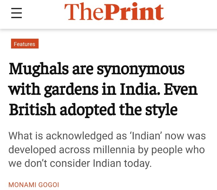Mughals introduced gardens to India. Before that Hindus used to build small deserts in front of their homes.