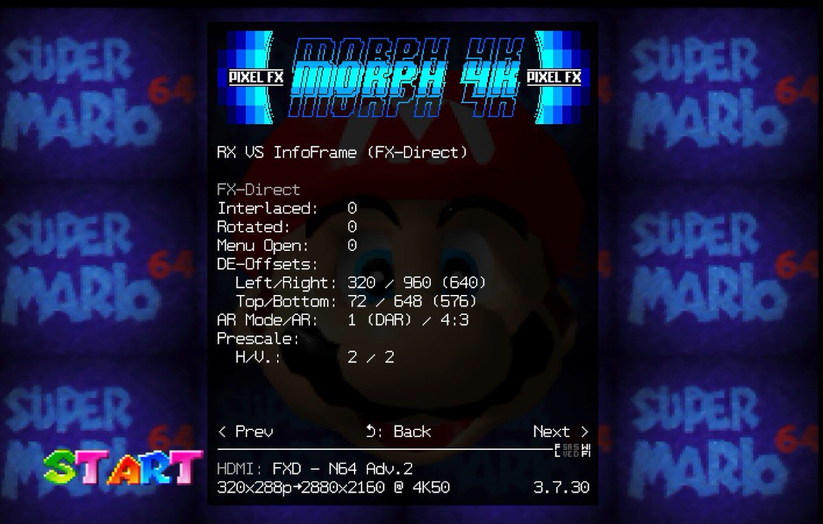 borti4938's tweet photo. Next firmware for N64Adv2 will have some updates in direct mode:
- Support of FX-Direct for Morph users
- Sending PAL boxed flag (use 240lines instead of 288) via info frame in DV1 mode
Need some more time for testing before releasing it 🧐 https://t.co/K2vxiqzHck