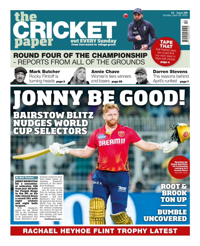 𝗙𝗥𝗢𝗡𝗧 𝗣𝗔𝗚𝗘 JONNY BE GOOD! The Cricket Paper is still on sale! Subscribe through either our print, digital or online options here: thecricketpaper.com/subscriptions/