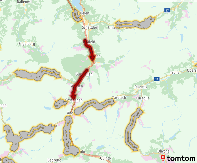 Meer dan 1 uur vertraging op de #A2 Bazel ► Chiasso bij de Gotthardtunnel.
#Zwitserland