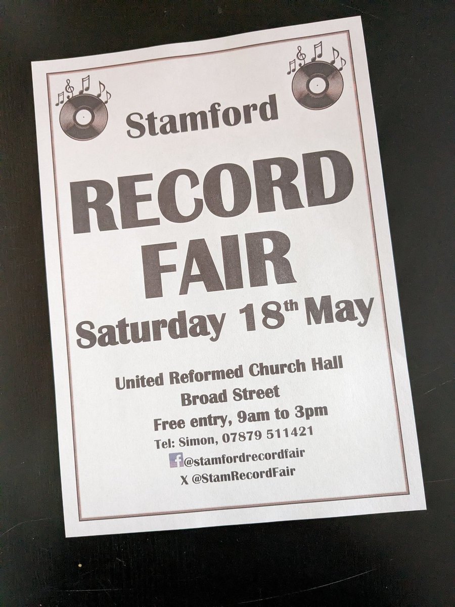 Next #Stamford #RecordFair Sat 18th May....