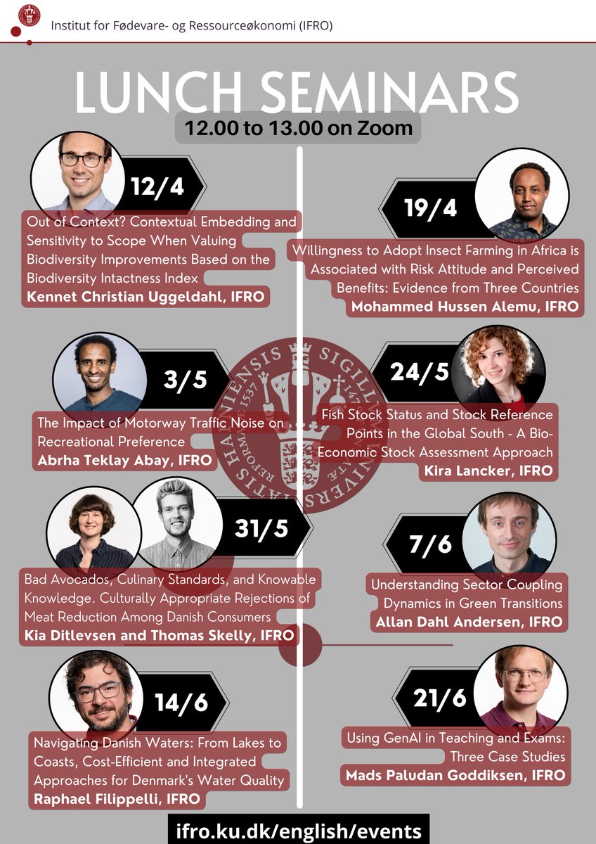 Please welcome IFRO Postdoc @AbrhaTeklay to the Zoom stage on FRIDAY 3 MAY 12:00 CET for his online seminar 'The Impact of Motorway Traffic Noise on Recreational Preference'. Relevant for everyone interested in #environment and #naturalresourcemanagement 🔗ifro.ku.dk/english/events…