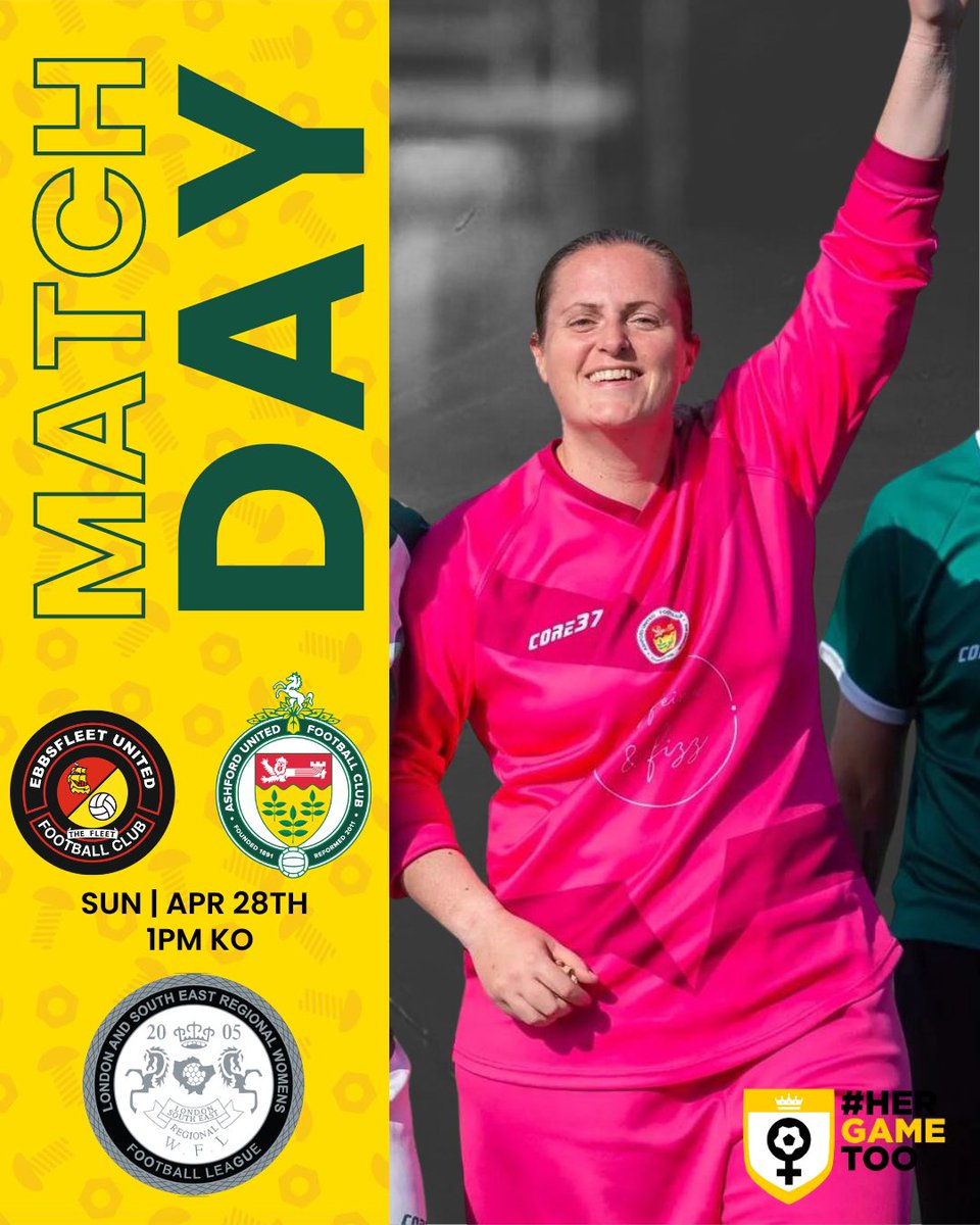 Match Day! @ashfordunitedladies Sad day today, as we bid farewell to Lucy Green, who has decide to hang up her gloves and retire. @LSEWomensFl Prem Division 🗓️ - Sun | Apr 28th ⚽️ - @EbbsfleetWomen 🏟️ - The Bauvill ME4 6LR 🕐 - 1pm Kick Off #AUFC #coynab #AUFCLadies #HerGameToo
