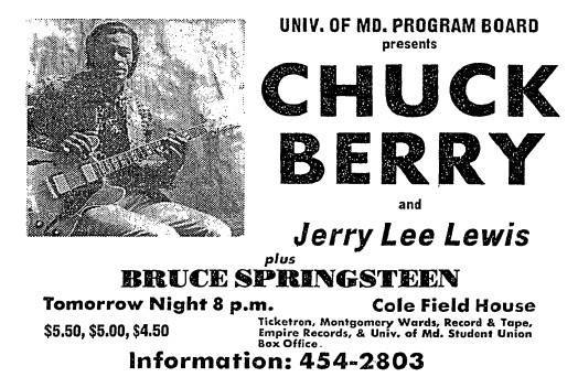 Il #28aprile del 1973 Bruce Springsteen , in concerto, apre a Chuck Berry e Jerry Lee Lewis   

#almanaccomercury #BruceSpringsteen #ChuckBerry #JerryLeeLewis