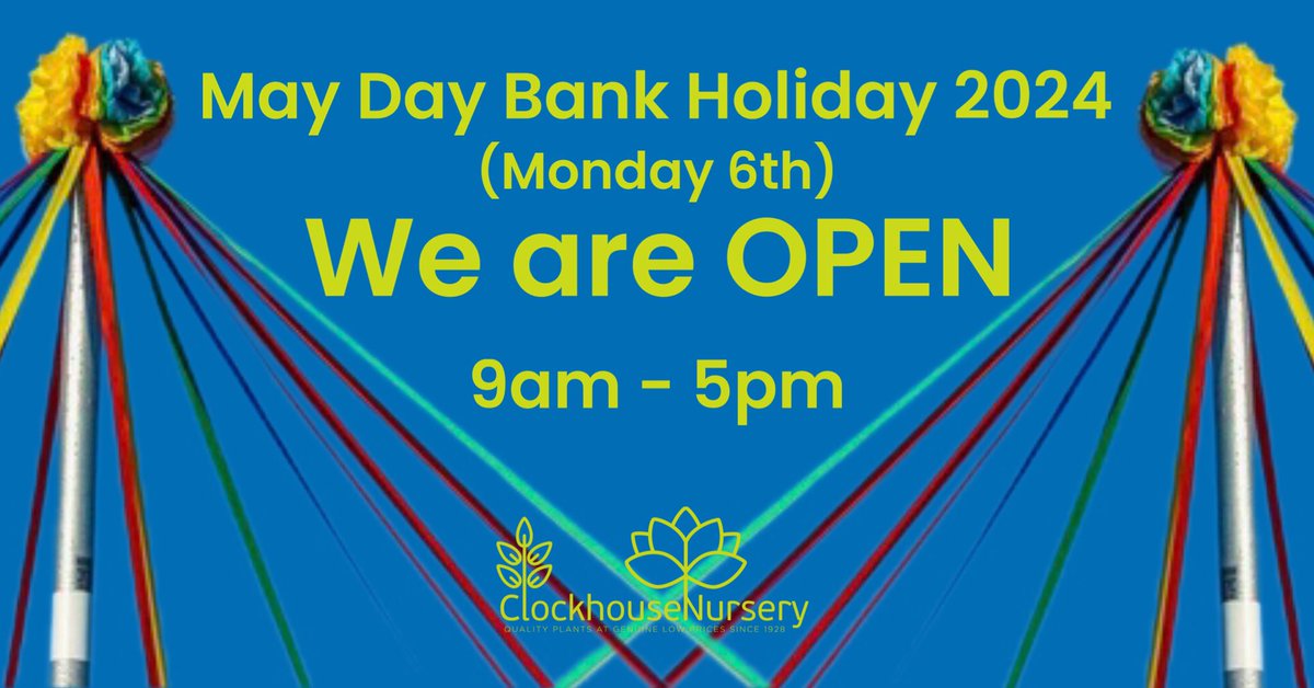 Open.

We are OPEN as usual on the early May bank holiday Monday.
9am-5pm.

#clockhousenursery #enfield #garden #gardening #plants #bankholiday #bankholidaymonday 28/04/24