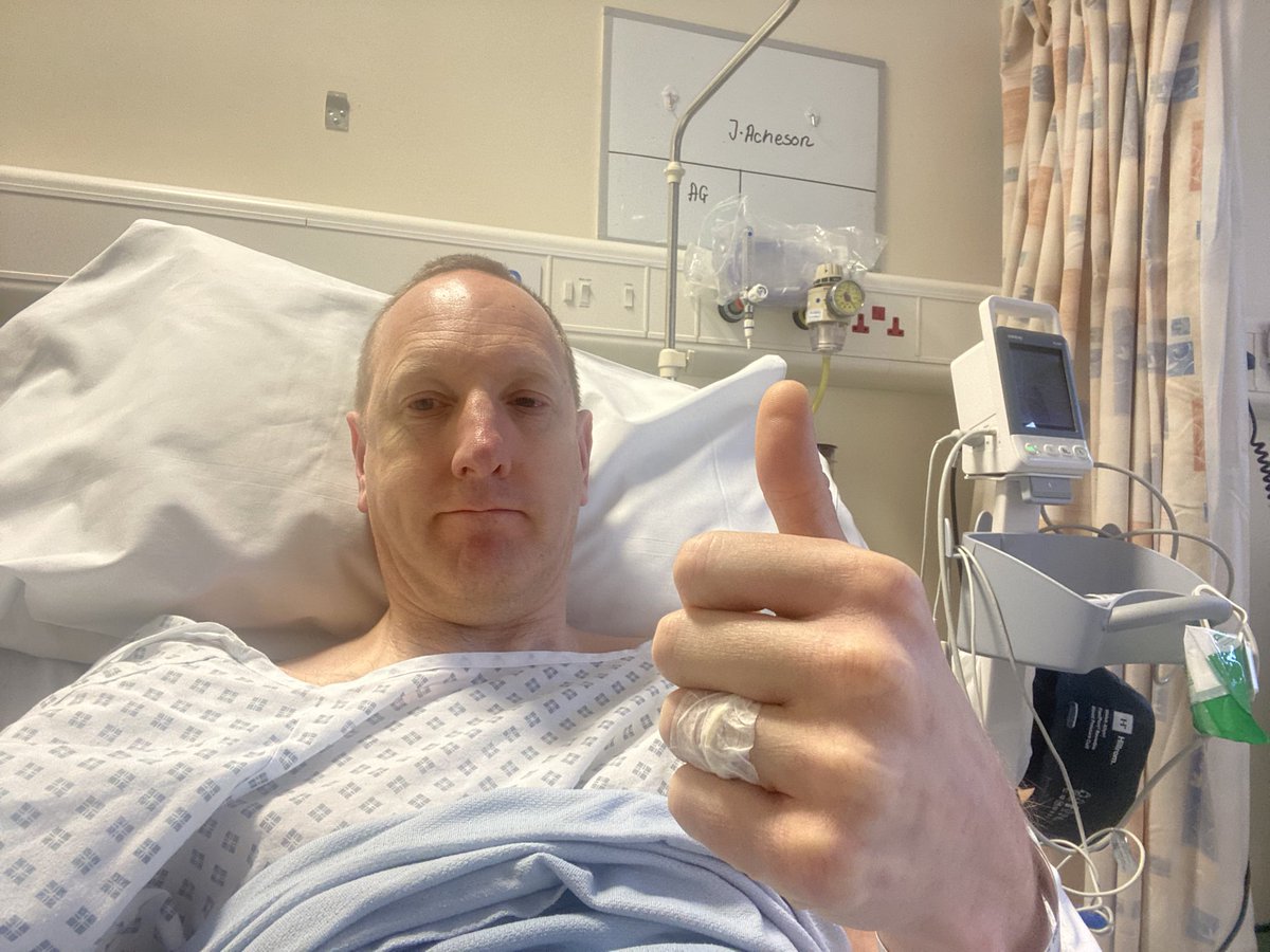 Jonny Acheson (@jonny_acheson) on Twitter photo Just had a right radical orcidectomy for testicular cancer <a href="/Leic_hospital/">Leicester's Hospitals</a>
Have taken my #Parkinsons meds and have had a welcome cup of coffee. Never tasted so good.
Great team couldn’t have been better. Thanks for all the messages of support. #NHS does what it does do best Just had a right radical orcidectomy for testicular cancer <a href="/Leic_hospital/">Leicester's Hospitals</a>
Have taken my #Parkinsons meds and have had a welcome cup of coffee. Never tasted so good.
Great team couldn’t have been better. Thanks for all the messages of support. #NHS does what it does do best
