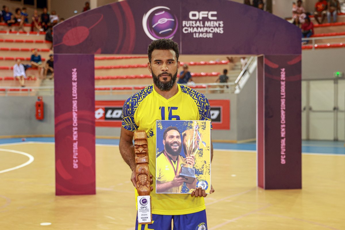 Congratulations to the individual award winners at the OFC Futsal Men's Champions League.

⚽Golden Boot - Robert Freddy Forrest (AS PTT), James Namuli (AS PTT) and Christ Pei (AS PTT)
🧤Golden Glove - Matthieu Wassin (AS PTT)
🥇 Golden Ball - Christ Pei (AS PTT)

#OFMCL