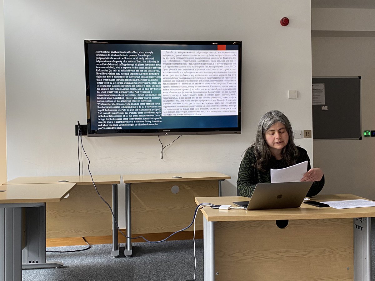 The very last #TSNI4 panel on agency ended the conference on a very high note, with talks by Tomoaki Suwa on Japanese translations of Yeats and Joyce, by @ETremoco on Yves Bonnefoy’s rendition of names in SF lit, and our Ira Ruppo’s performance of Finnegans Wake in Russian.