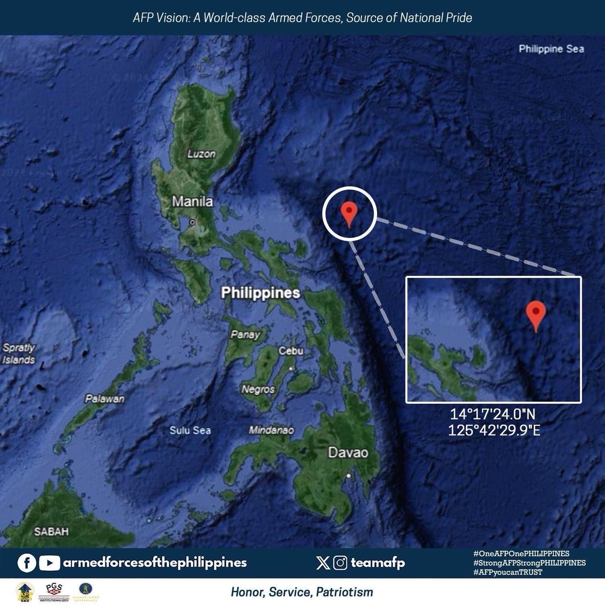 LOOK: Chinese-flagged research vessel, namataan ng AFP sa katubigan ng Catanduanes @dzbb (📸 @TeamAFP )