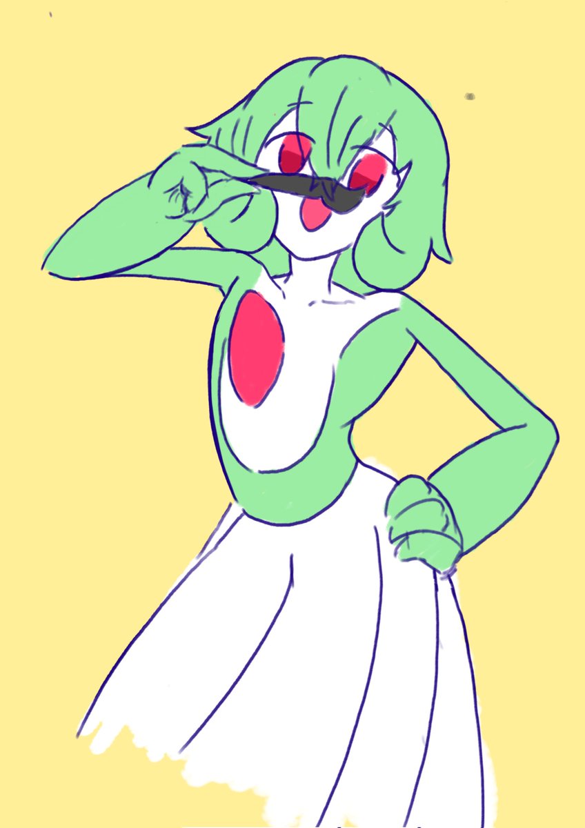 I be real. The lack of proper sleep made me draw #Gardevoir with a mustasch🤭

Idk why but I felt like I needed to #sketch it

#roughsketch #Pokemon #fanart #digitalart #pokemonart