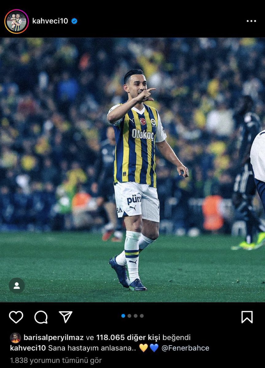 Bir gün herkes Fenerbahçeli olacak Derken şaka yapmıyorduk omurgasız Galatasaray’ın, futbolcusu Barış Alper Yılmaz irfan can Kahveci’nin paylaşımını beğendi