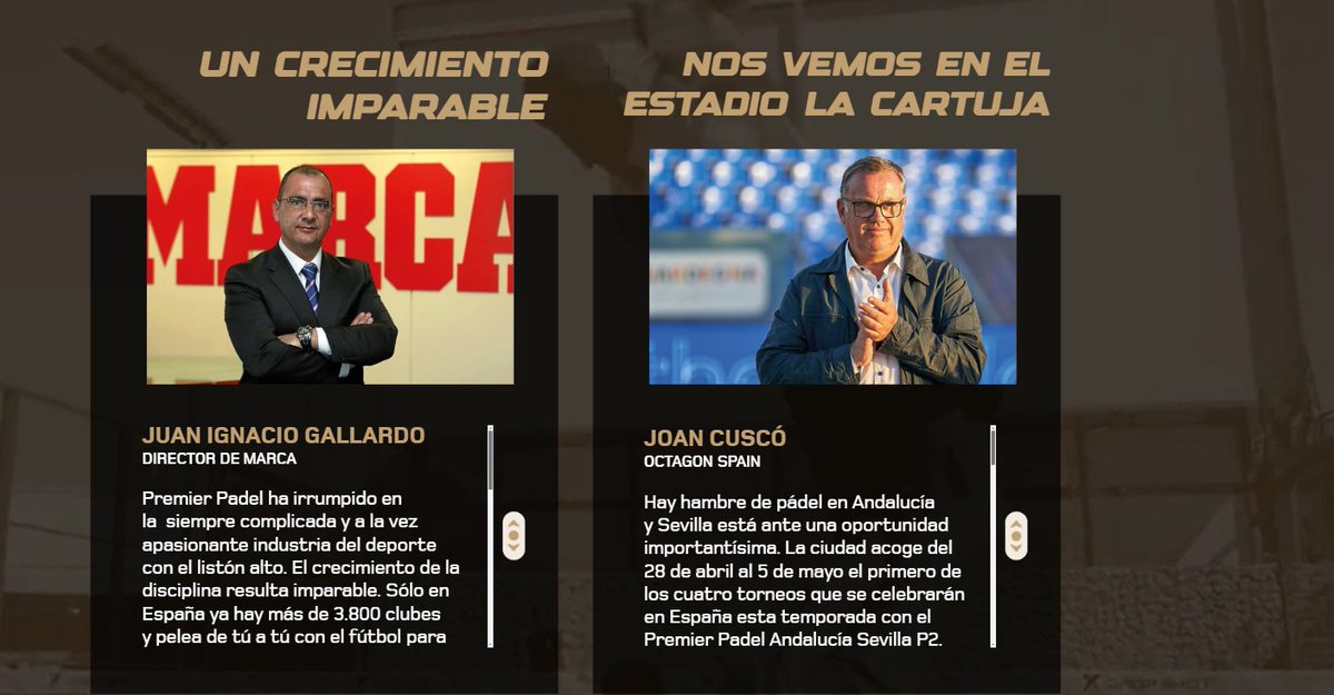 🏟️'Nos vemos en el estadio La Cartuja', la carta de Joan Cuscó, de @OctagonSpain, en #MARCAPlus.  

🎾Muy pronto llega la magia del pádel a Sevilla. Todos los detalles los tienes en nuestra revista digital interactiva.  

Visualízala gratis en tu 📱o💻marca.com/marca-plus/202…