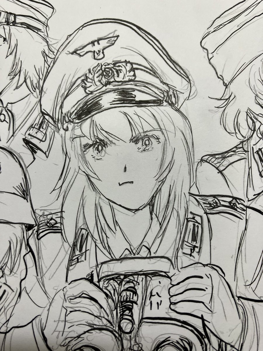 今日はフォロワーさんとラットパトロールの話題で盛り上がったので、だいぶ前に思いついた黒森峰チームでドイツアフリカ軍団のスタイルを描いてみます♪
車輌も入れるかは思案中…
明日には仕上げたいであります。