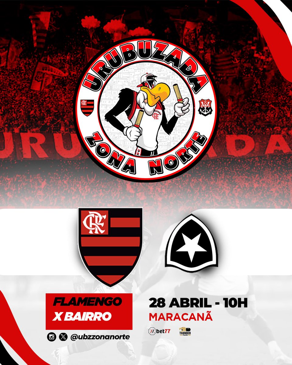 ubzzonanorte's tweet photo. Convocação URUBUZADA Zona Norte

Flamengo x chorafogo 

FUTEBOL⚽️

Horário de concentração: 7:30

Jogo as 11:00

UBZ VESTE BRANCO

Estaremos realizando novos cadastros, entre em contato na DM

Aposte BET77: https://t.co/hgGwhbNX7Y 
Cupom: UBZ77  

OS DEFENSORES DO MANTO👊❤️ https://t.co/nBAytv6ADl
