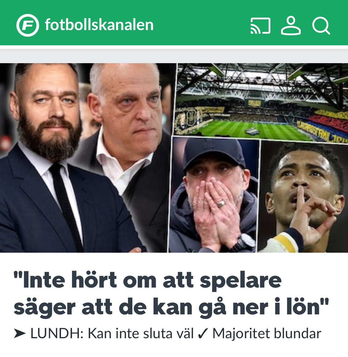 Helgkrönikan : Fotbollens galna jakt på evig tillväxt kan inte sluta väl fotbollskanalen.se/lundhs-kronika…