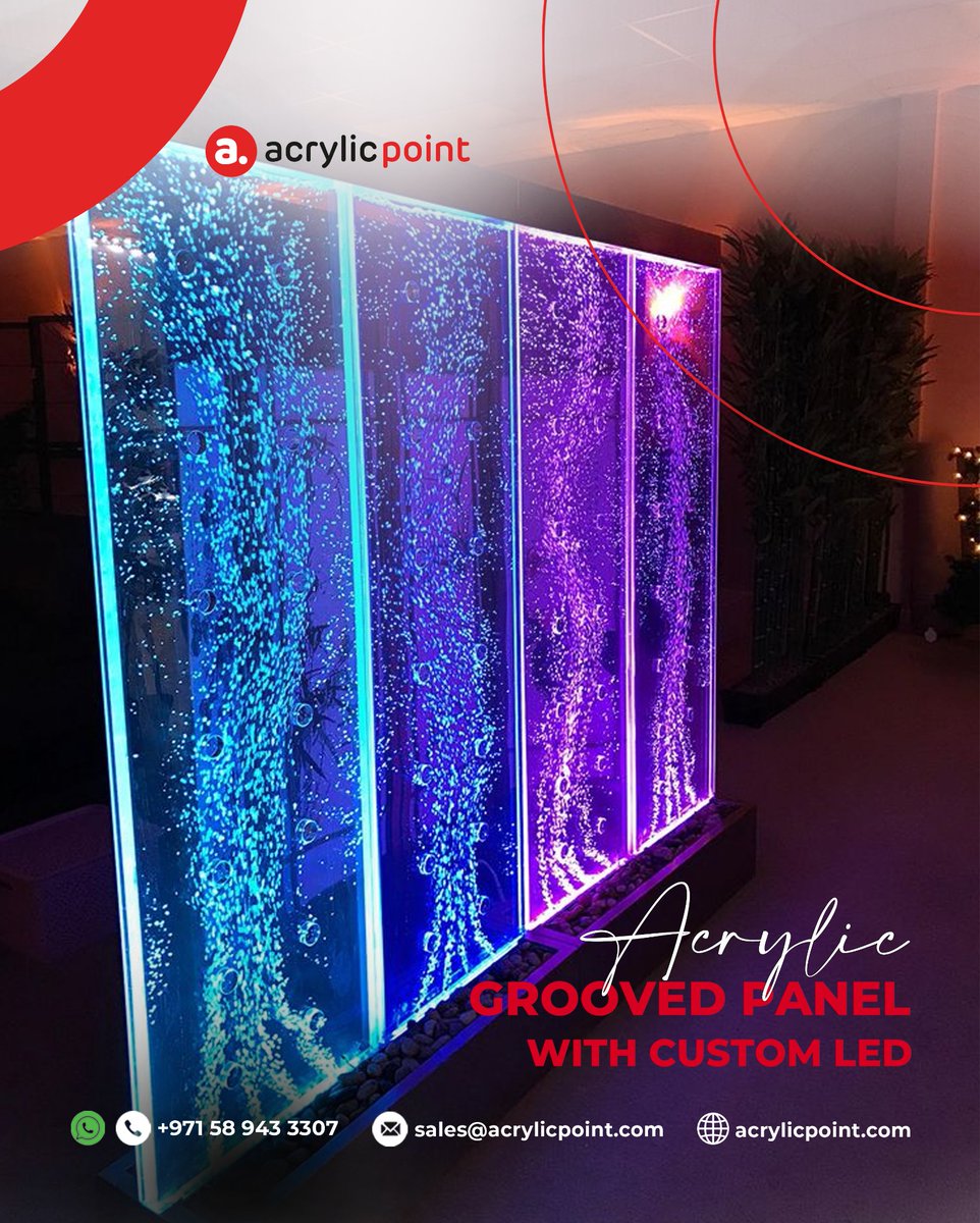 acrylic_point's tweet image. Transform your space with our acrylic grooved panel, enhanced with custom LED lighting. These panels blend style and functionality seamlessly, creating a mesmerizing ambiance. 

#AcrylicPoint #ledlighting #acrylicgroovedpanel #ledlight #customled #uae
