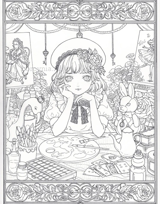 描き込みがわかりやすい線画段階も気に入っています ぜひご覧下さい
普段漫画のアナログ原稿を描いているペンと、新しいつけペンの2種類を使っています 