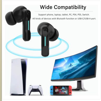 Middle Rabbit SW4 Wireless Gaming Earbuds for PC PS4 PS5 Switch Mobile - 2.4G Dongle &amp; Bluetooth - 40ms Low Latency - Headphones with Built-in Microphone - 4 Mics PC Earbuds - PS4 PS5 Headset Shop here: smshoppro.com/#/productDetai… #smwholesaleshop