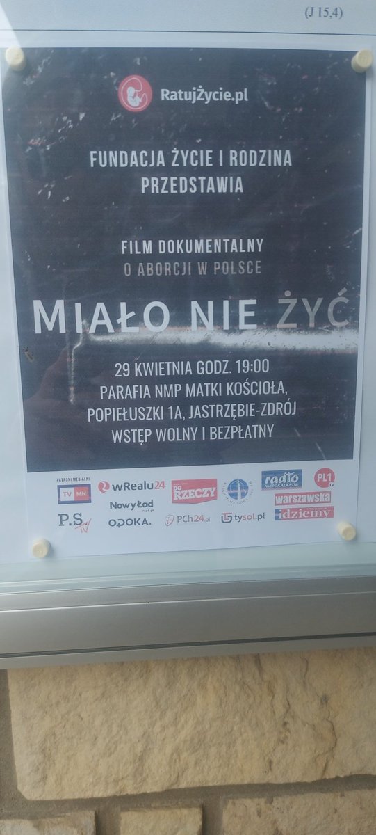 Fundacja @zycieirodzina zaprasza na film dokumentalny o aborcji w Polsce 'Miało Nie Żyć '
29.04.2024 godzina 19:00.
 WSTĘP WOLNY!! 
#stopaborcji #miałoNieŻyć #ratujŻycie