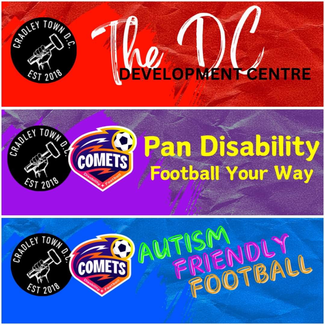Checkout our fantastic sessions.

The Development Centre 🔴 10.30 -11.30am 🔴 Ages 4-12
FA Comets Pan Disability 🟣 12 - 1pm 🟣 Ages 4 - 15
Autism Friendly Sessions 🔵 12 - 1pm 🔵 Ages 4- 15 

📍 Soccerzone, Park Road, Halesowen, B63 2RG.
 ☎️ 07882 637069 or DM for details.