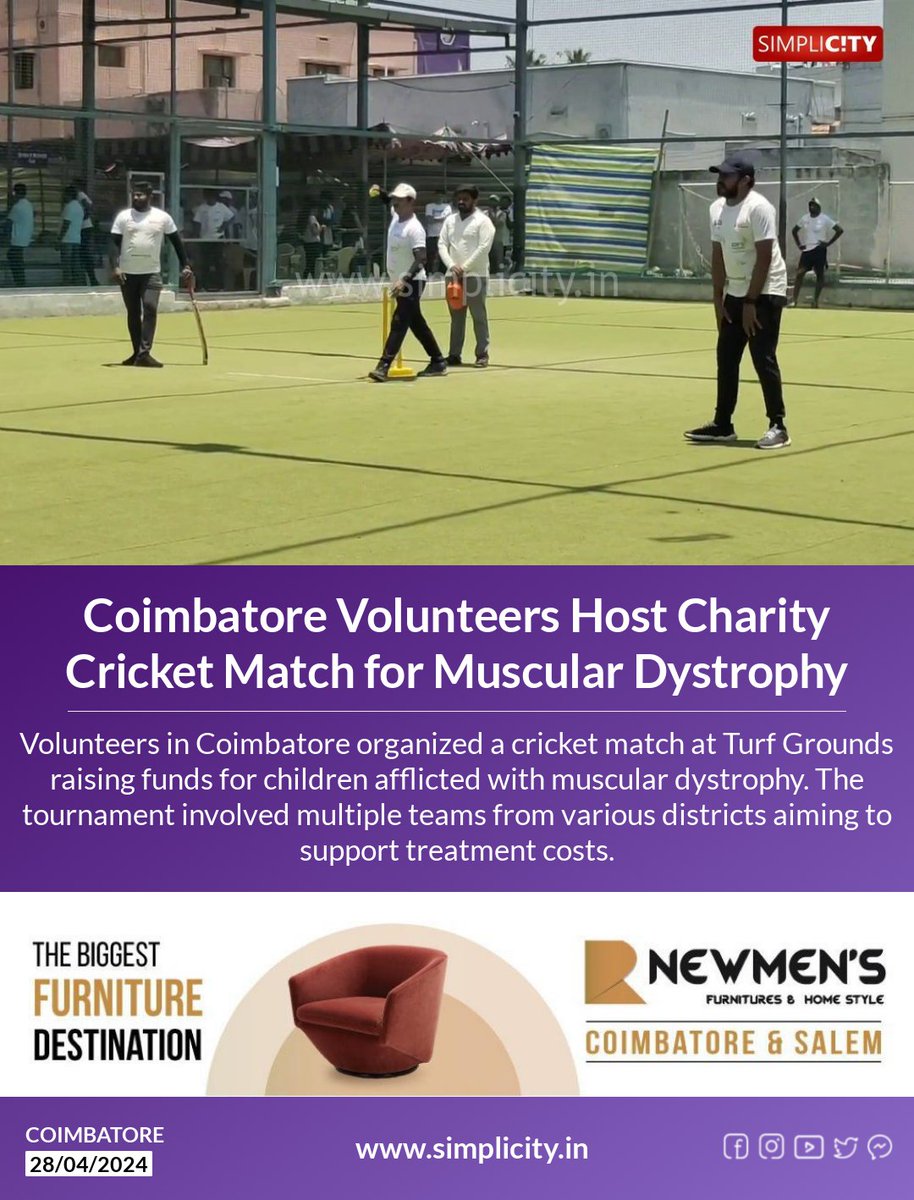 Coimbatore Volunteers Host Charity Cricket Match for Muscular Dystrophy simplicity.in/coimbatore/eng…