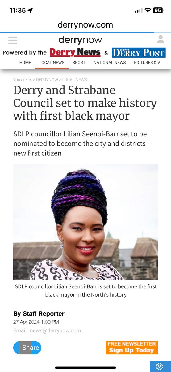 @BligheDerek And there you have it. NEW MAYOR OF DERRY. And she’s off like horse at Newmarket calling us far right and racist. Our politicians are all pushing this