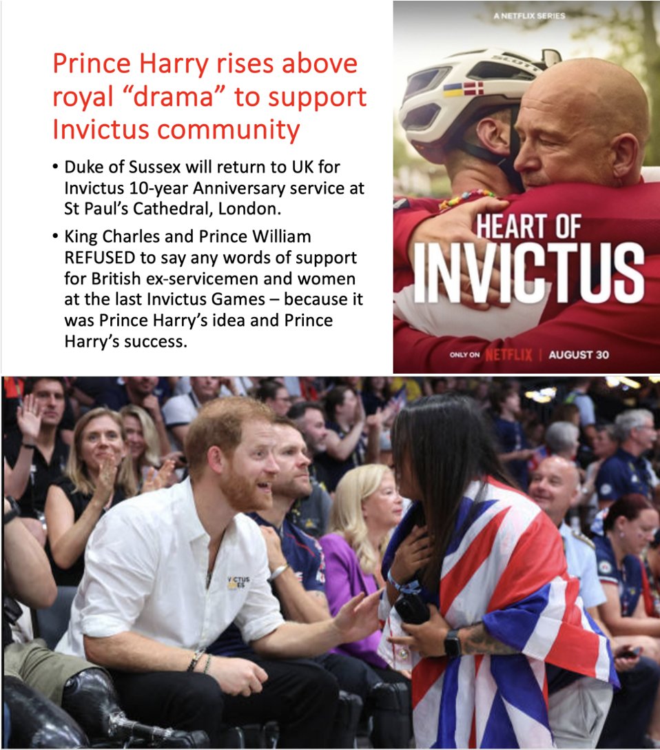 #GoodKingHarry won't let #ThatFamily's pettiness stop him from doing the right thing.

Congratulations to the Invictus Games, the veterans and to Prince Harry for ten magnificent years.

#Invictus #PrinceHarryIsLoved #HarryandMeghanAreLoved #ServiceIsUniversal
