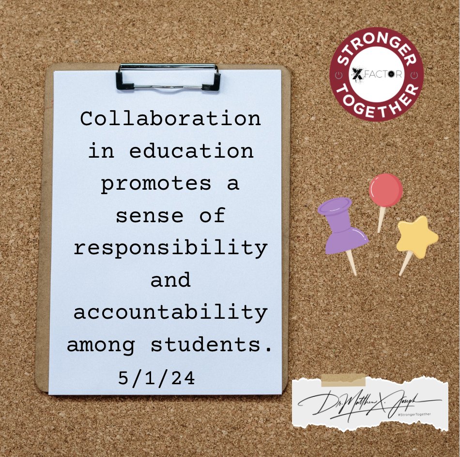 Collaboration in education promotes a sense of responsibility and accountability among students. Building a #StrongerTogether Mindset We over ME Learn more: strongertogetherbook.com #XFactorEDU @XFactorEdu #collaboration