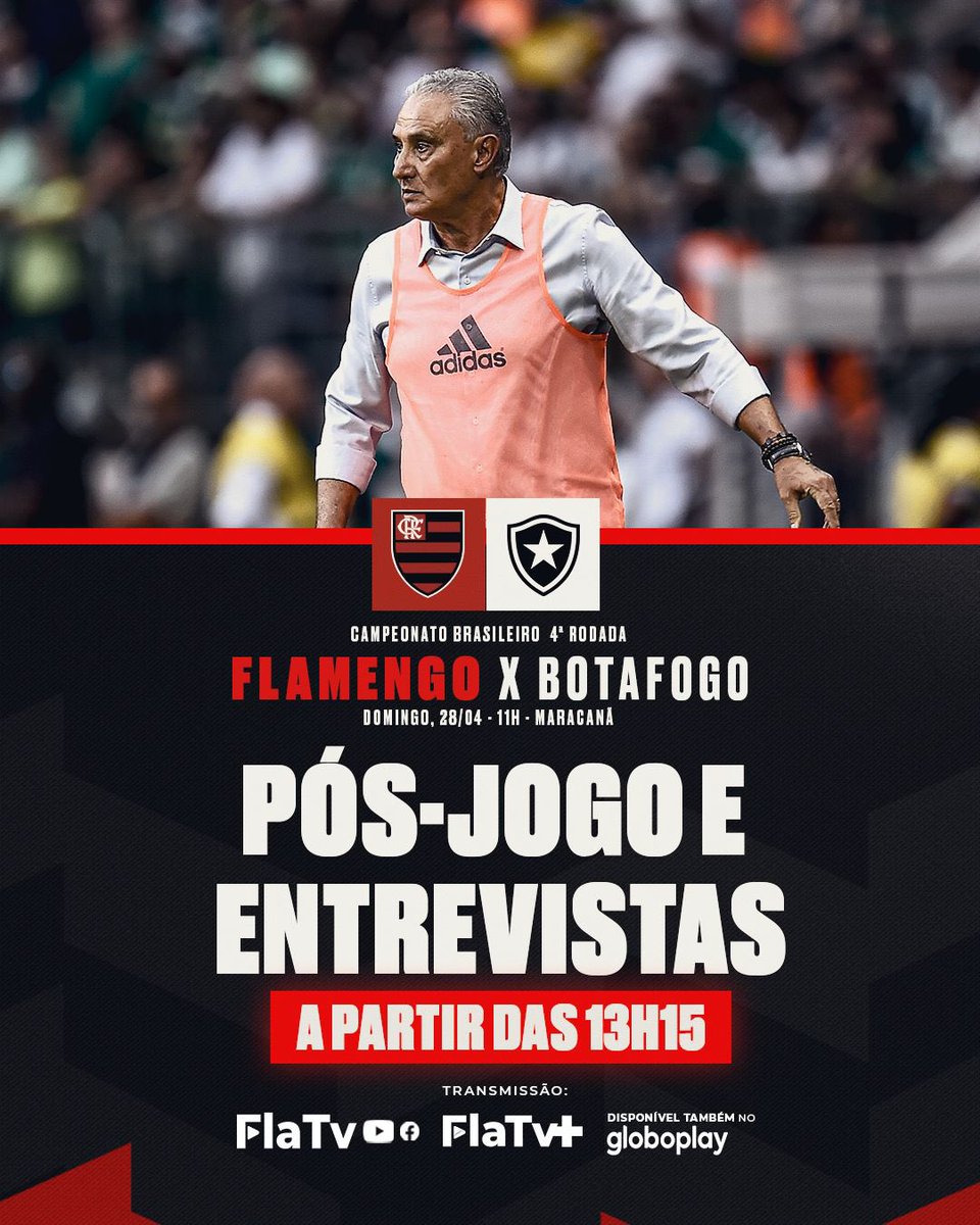 O melhor pré-jogo e o melhor pós-jogo são na FlaTV! 

Vem junto, Nação! 

#FLAxBOT #VamosFlamengo