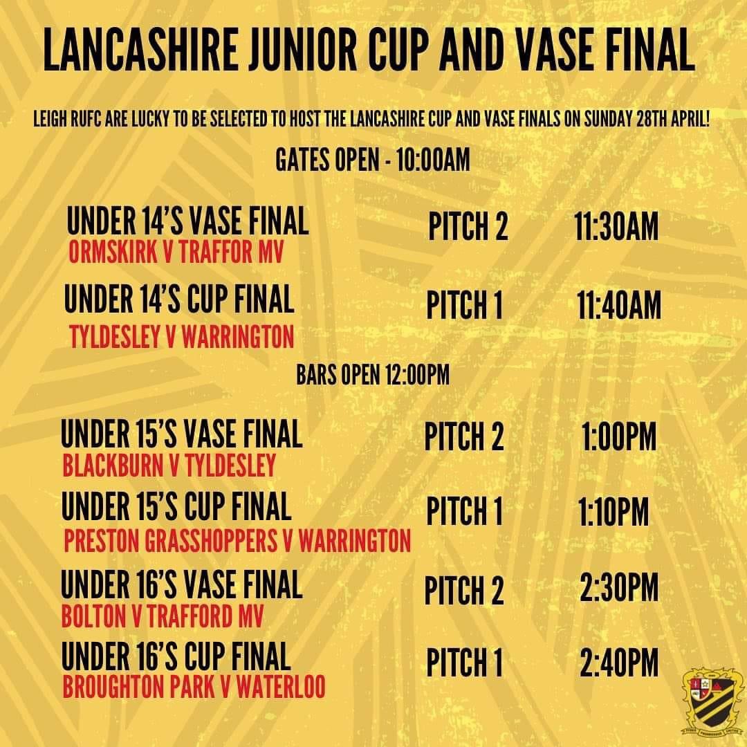 Good luck to our U16 team who are in the Lancashire Cup Final today against Broughton Park this afternoon at Leigh RUFC. Any support would be greatly appreciated for the lads 💪🏽🙏🏼 🔴⚪️🟢