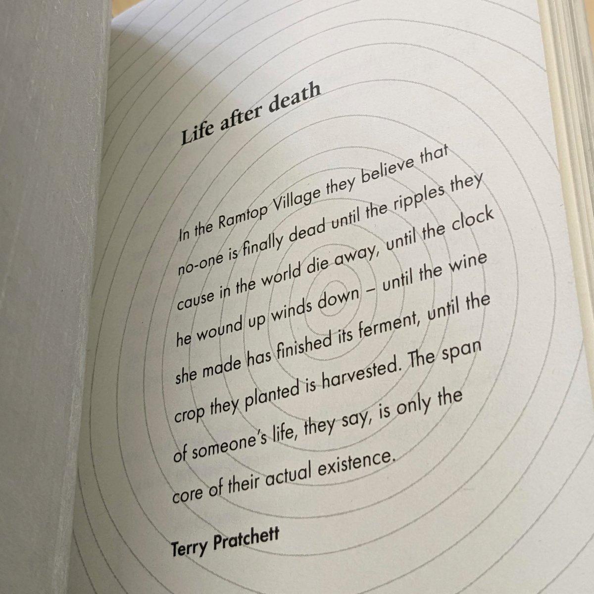 Today is Terry Prachett's birthday, he would have been turning 76. Here is a wonderfully humanist approach to 'living on' in the impact we leave on the world included in The Little Book of Humanist Funerals.