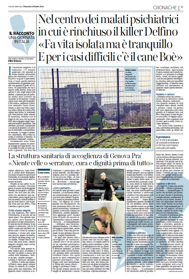 Nella Rems si Genova Prà, dove è rinchiuso il "killer delle fidanzate" Luca Delfino
corriere.it/cronache/24_ap…