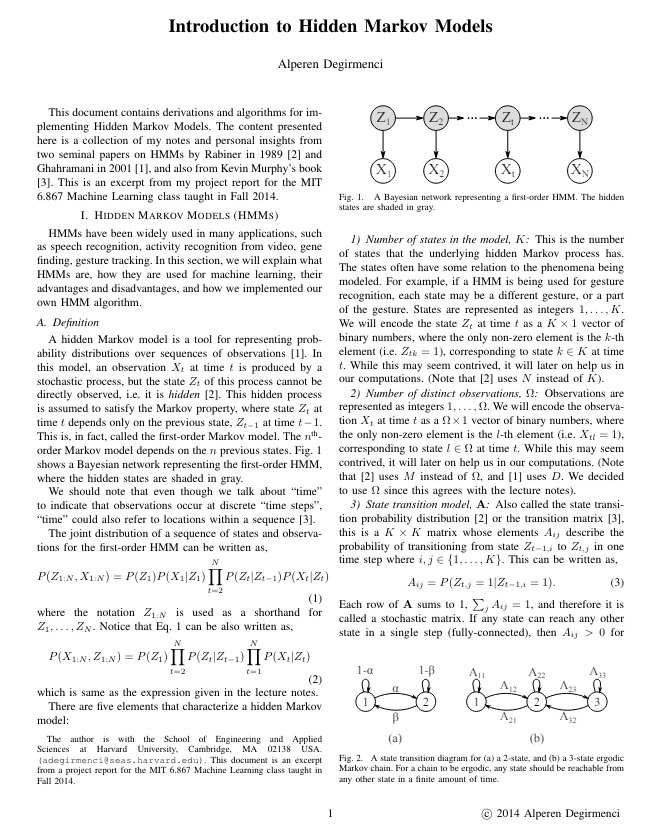 Introduction to Hidden Markov Models (HMMs) by Alperen Degirmenci Source: scholar.harvard.edu/files/adegirme…