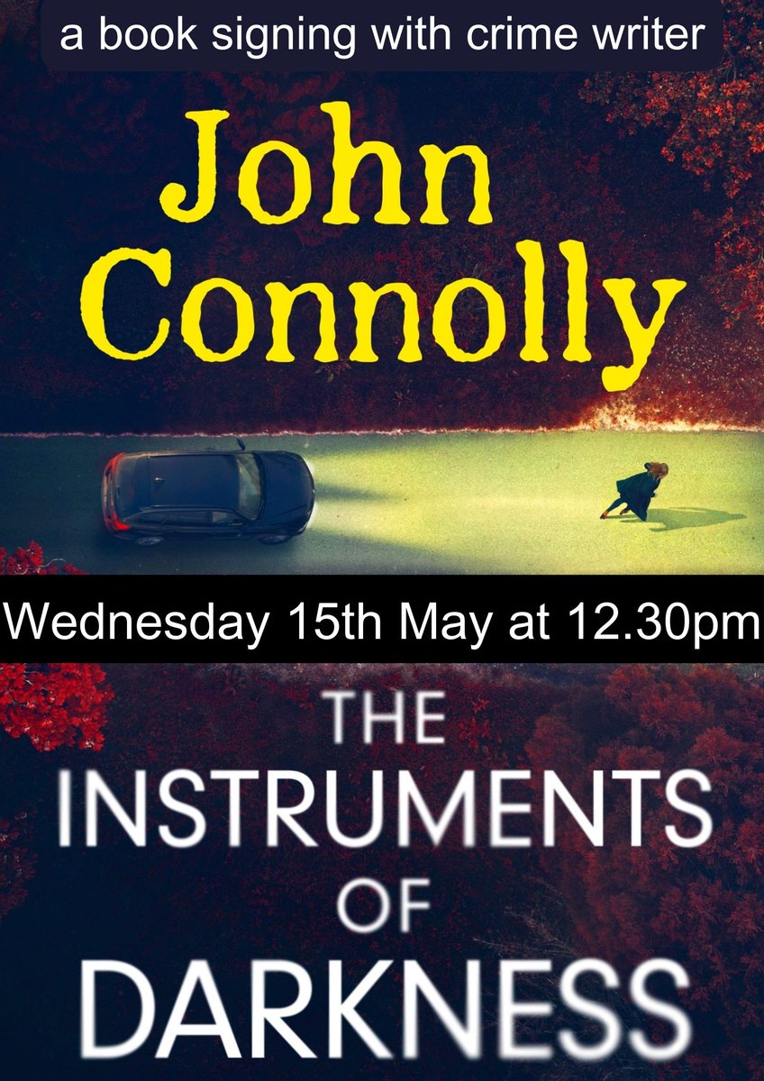 Wednesday 15th May at 12:30pm, @jconnollybooks will be with us for a book signing in our fiction department for 'The Instruments of Darkness' This is free to attend. Please register here eventbrite.co.uk/e/872732956767…