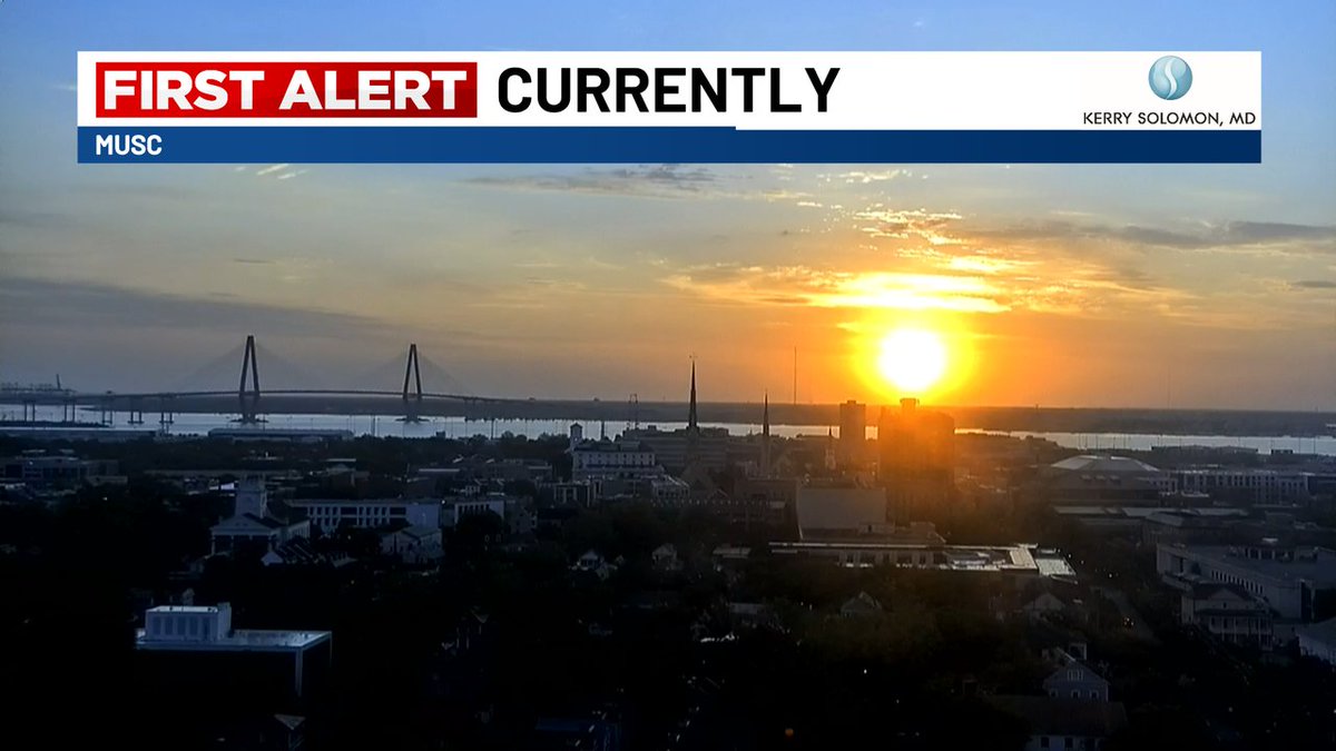 A gorgeous sunrise this morning over Downtown Charleston!