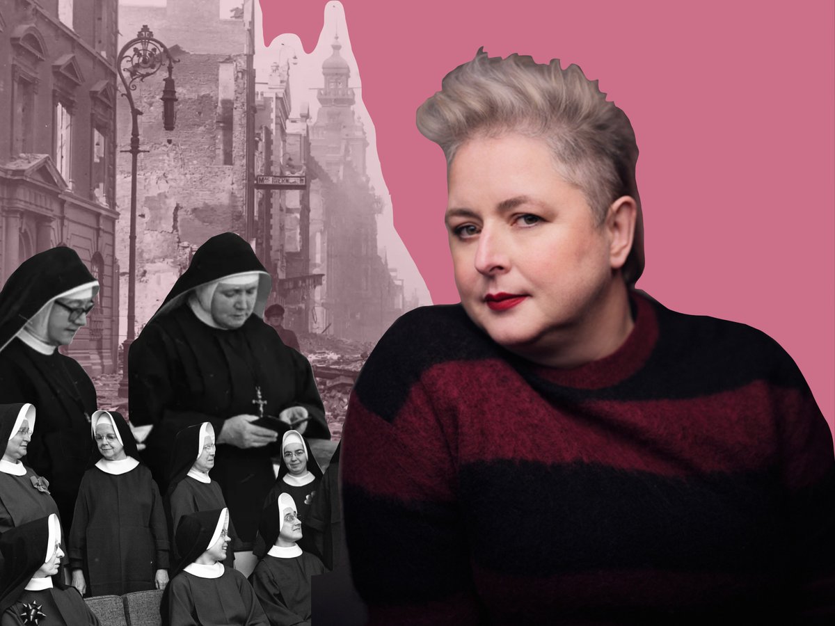 TheCameraPub's tweet photo. Rachel Rees speaks to Siobhán McSweeney (@siobhni), Bafta-winning Irish actress, about confronting industry sexism and classism, and what she has taken from Derry Girls.

Read now on our website: https://t.co/Xl346buS7v.

Photograph: Phil Sharp. Art by Iris Bowdler. https://t.co/iYt1Lf8QC2