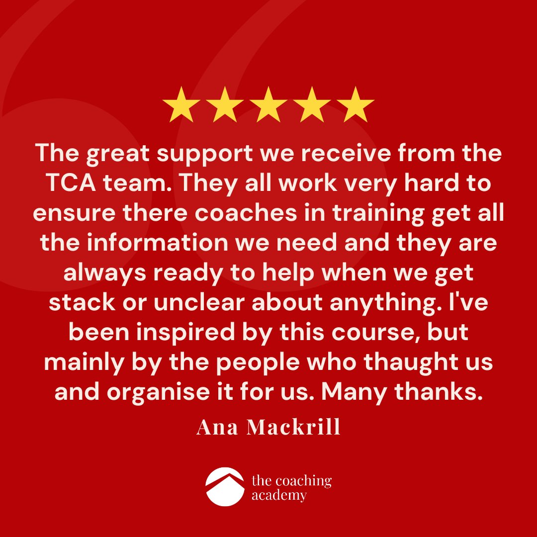 🙌 'The great support we receive from the TCA team.' 🙌 

Ready to see if you'd make a great life coach? Take our quiz and unlock your coaching potential! 
…-academy-life-coach-quiz.scoreapp.com